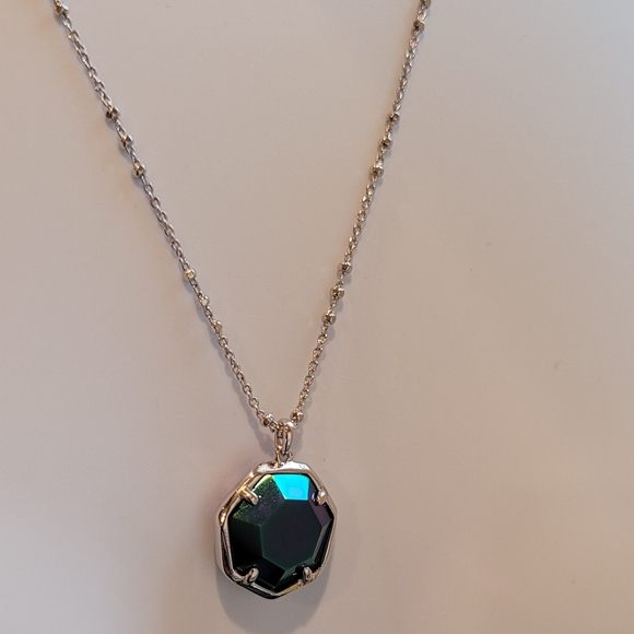 NWT KENDRA SCOTT MYSTIC DRUSY CYNTHIA NECKLACE IN SILVER SPARKLY BLUE PURPLE ETC - Picture 12 of 15